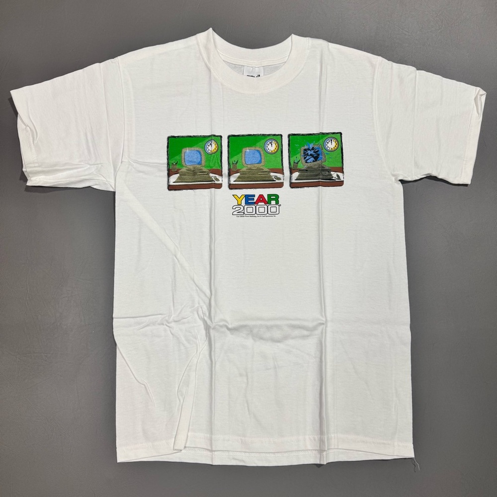 Deadstock Vintage Year 2000 Y2K Computer Crash T Shirt Anvil USA Medium